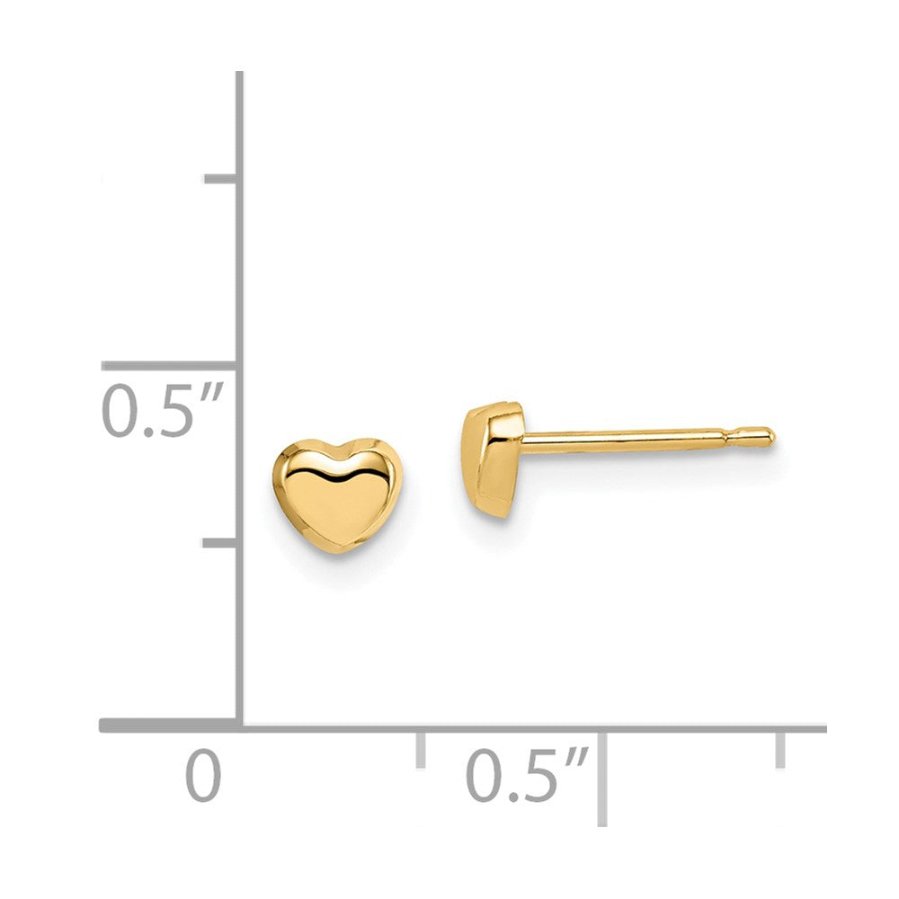 14K Yellow Gold Madi K Heart Post Earrings