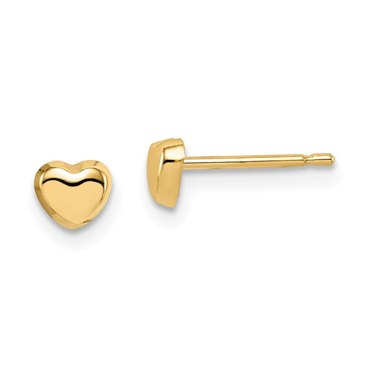 14K Yellow Gold Madi K Heart Post Earrings