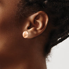 14K Rose Gold Polished 12mm Button Post Earrings