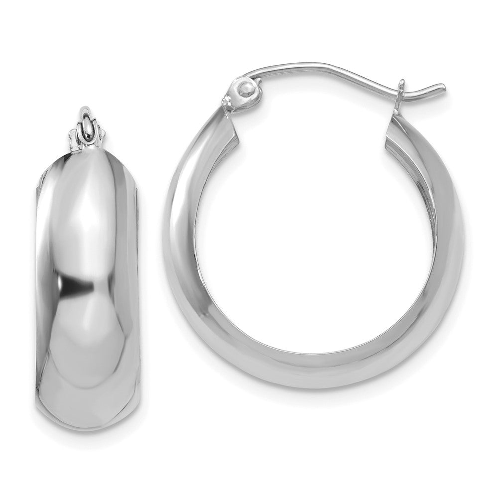 14K White Gold Hoop Earrings