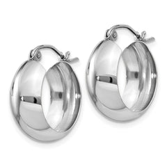 14K White Gold Fancy Hoop Earrings