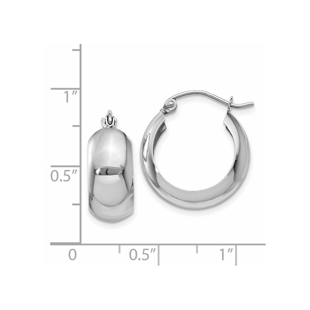 14K White Gold Fancy Hoop Earrings