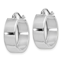 14K White Gold Fancy Hoop Earrings