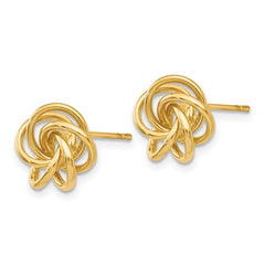 14K Yellow Gold Love Knot Earrings