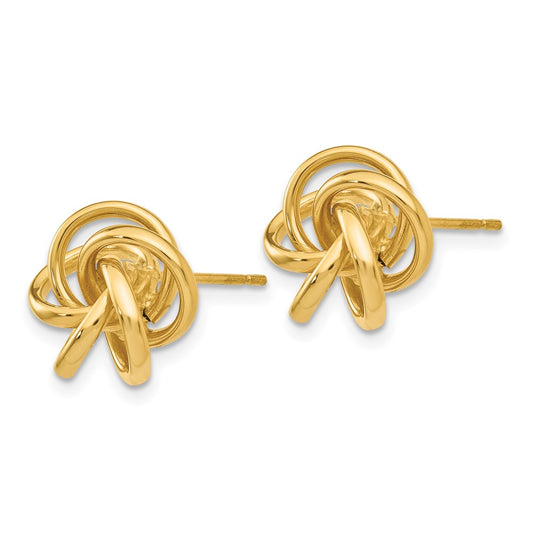 14K Yellow Gold Love Knot Earrings