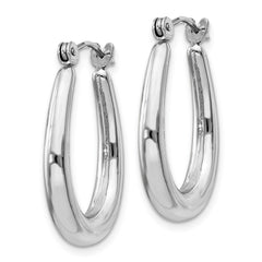 14K White Gold Polished Hoop Earrings