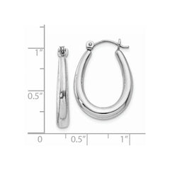 14K White Gold Polished Hoop Earrings