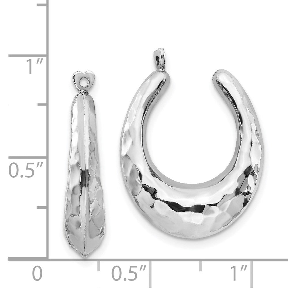 14K White Gold Hammered Hoop Earrings Jackets