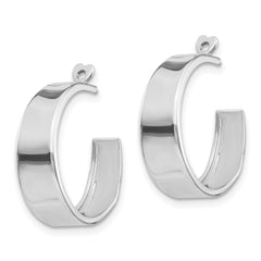 14K White Gold Polished Hoop Earrings Jackets