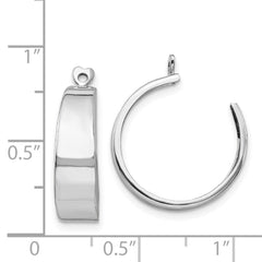 14K White Gold Polished Hoop Earrings Jackets