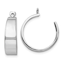 14K White Gold Polished Hoop Earrings Jackets