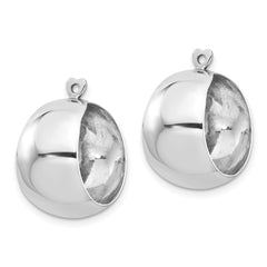 14K White Gold Polished Hoop Earrings Jackets