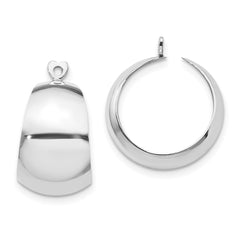 14K White Gold Polished Hoop Earrings Jackets