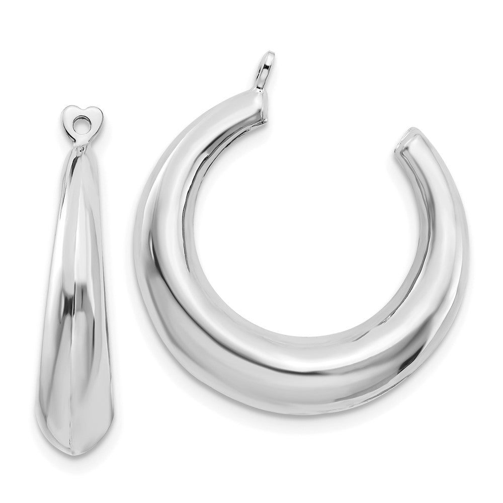 14K White Gold Polished Hoop Earrings Jackets