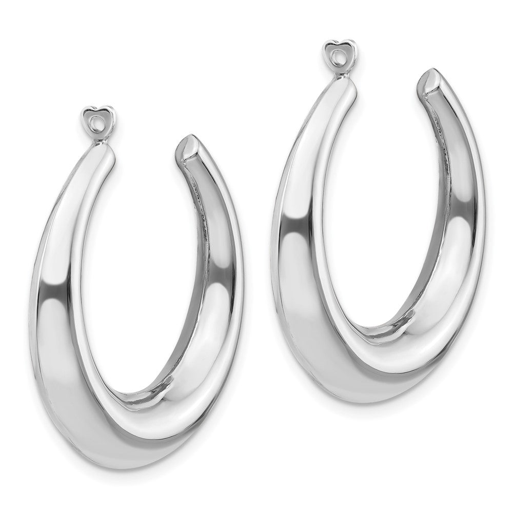 14K White Gold Polished Hoop Earrings Jackets