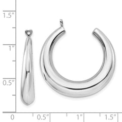 14K White Gold Polished Hoop Earrings Jackets