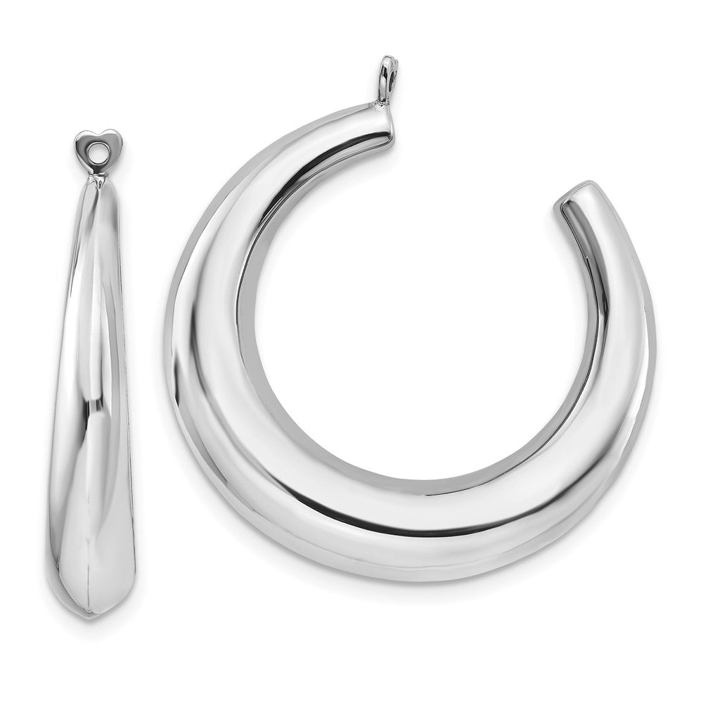 14K White Gold Polished Hoop Earrings Jackets