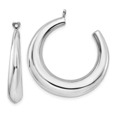 14K White Gold Polished Hoop Earrings Jackets