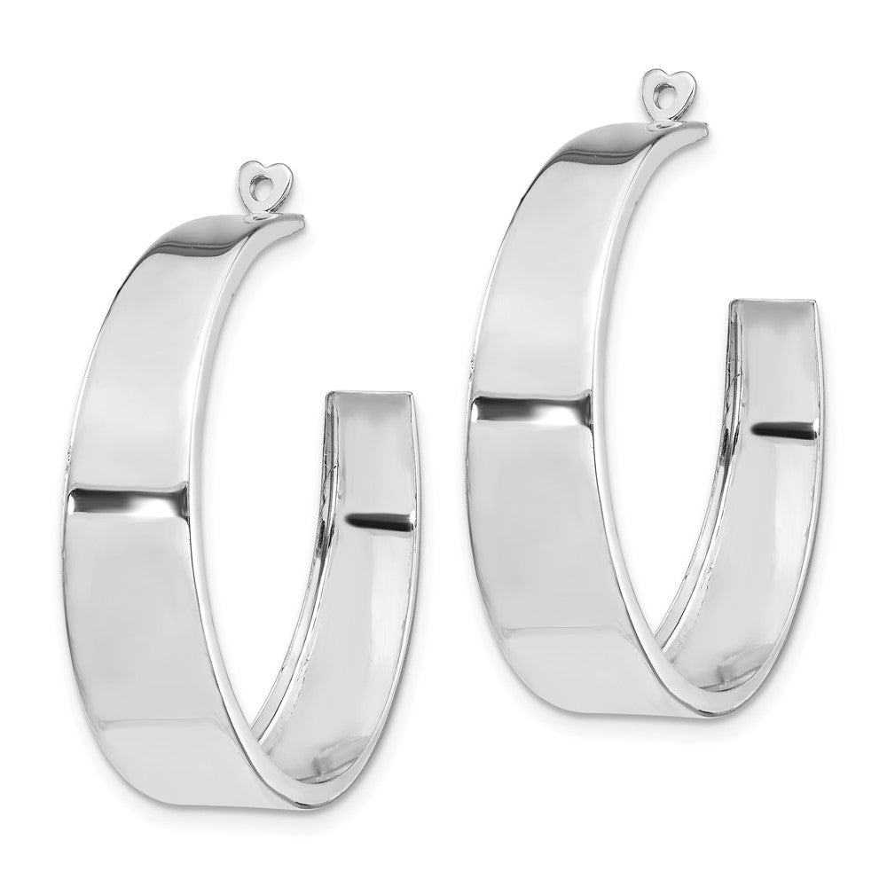 14K White Gold Polished Hoop Earrings Jackets