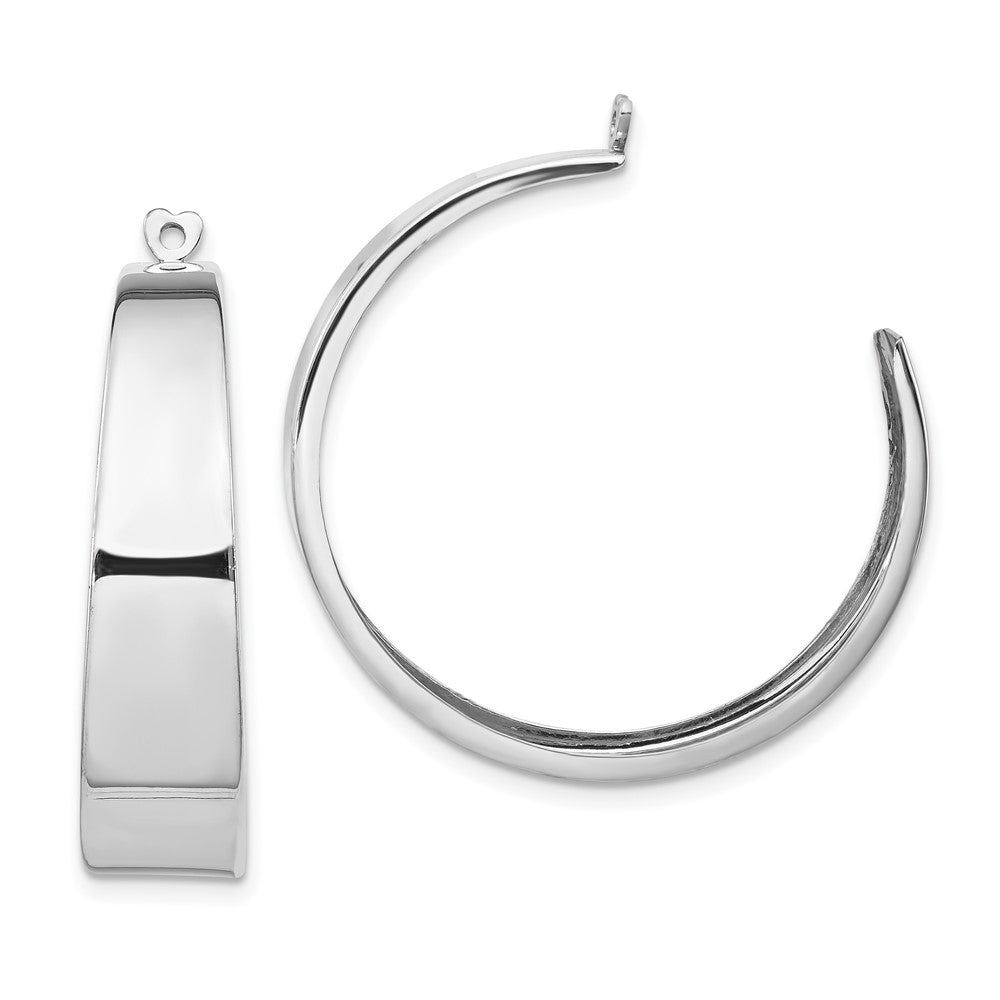 14K White Gold Polished Hoop Earrings Jackets