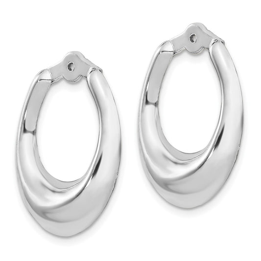 14K White Gold Polished Hoop Earrings Jackets