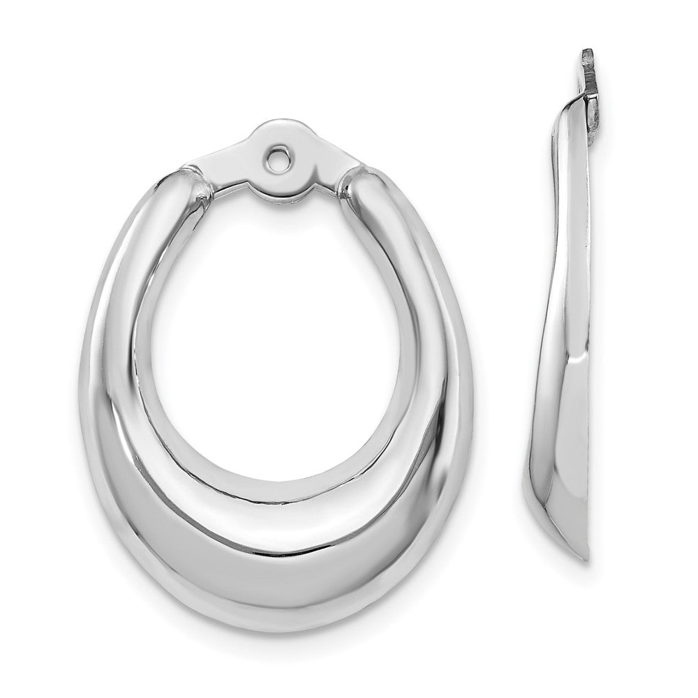 14K White Gold Polished Hoop Earrings Jackets