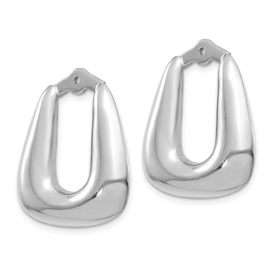 14K White Gold Polished Hoop Earrings Jackets