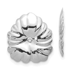 14K White Gold Floral Earrings Jackets