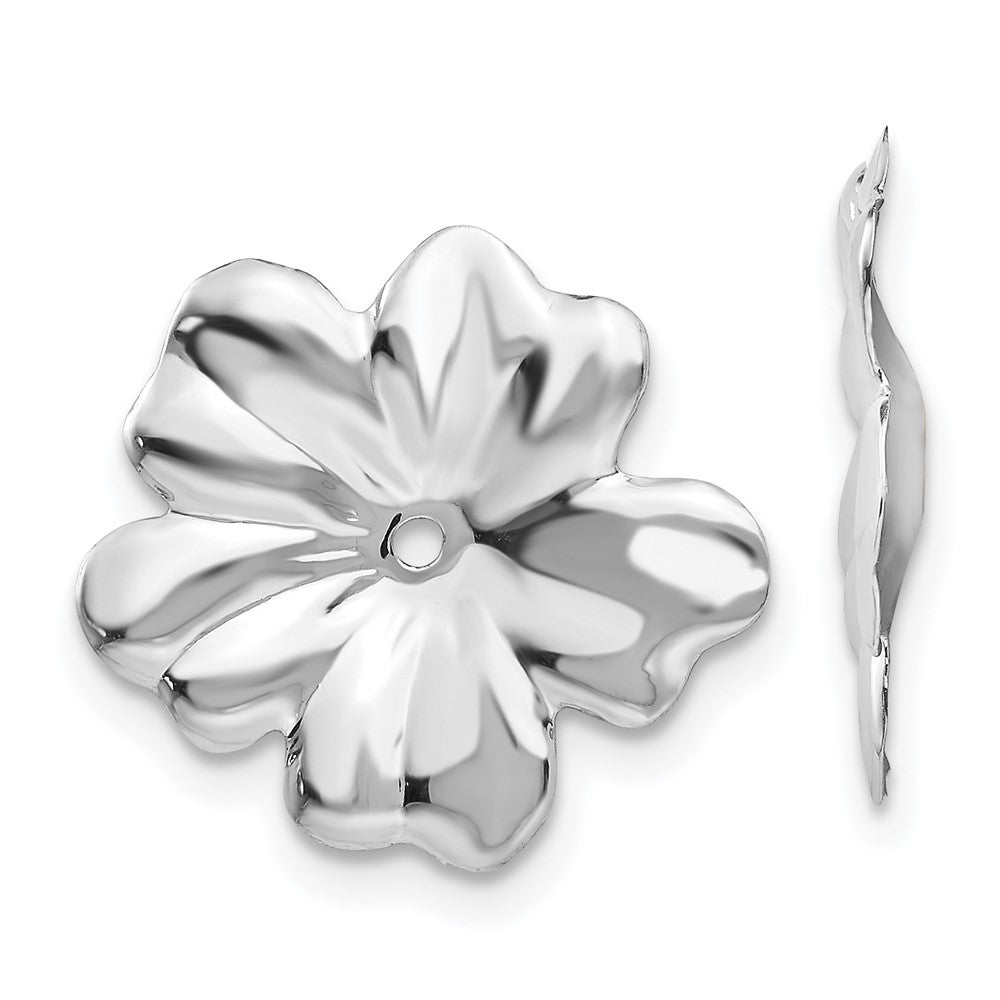 14K White Gold Floral Earrings Jackets