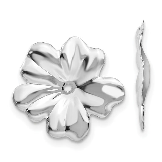 14K White Gold Floral Earrings Jackets