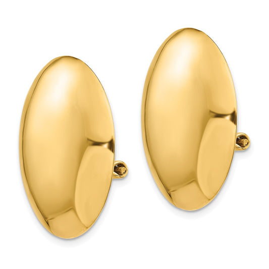 14K Yellow Gold Omega Clip Polished Non-pierced Earrings