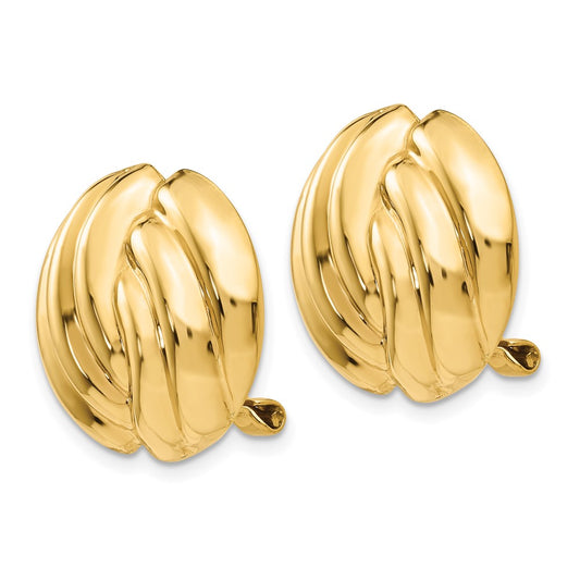 14K Yellow Gold Omega Clip Polished Non-pierced Earrings