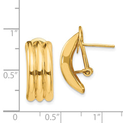 14K Yellow Gold Omega Post Earrings