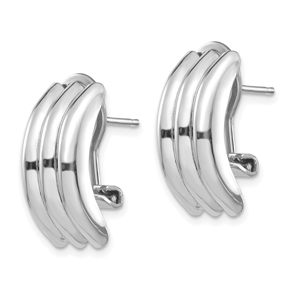 14K White Gold Omega Post Earrings