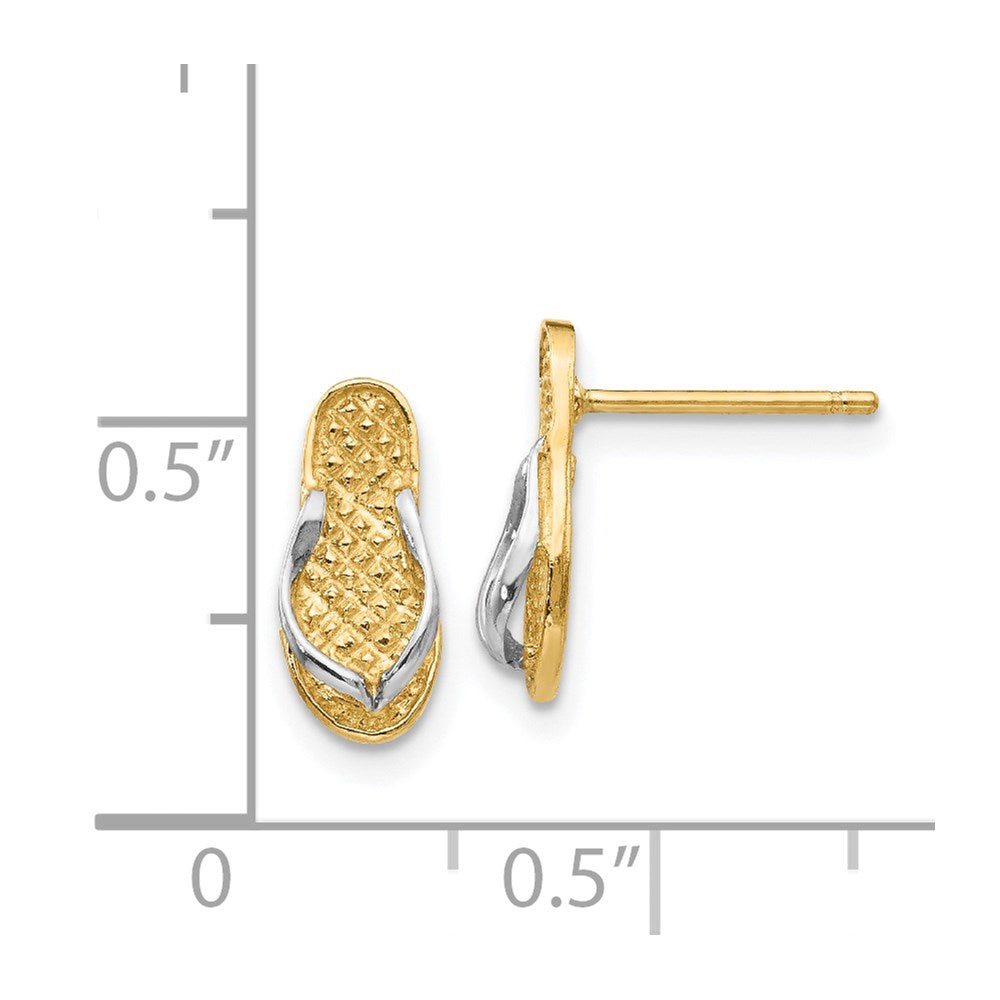 14K Two-Tone Gold Flip Flop Post Earrings