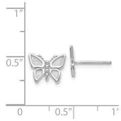 14K White Gold Butterfly Post Earrings