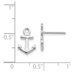 14K White Gold Anchor Post Earrings