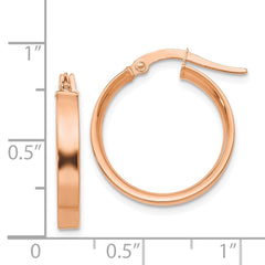 14K Rose Gold 3mm Small Hoop Earrings