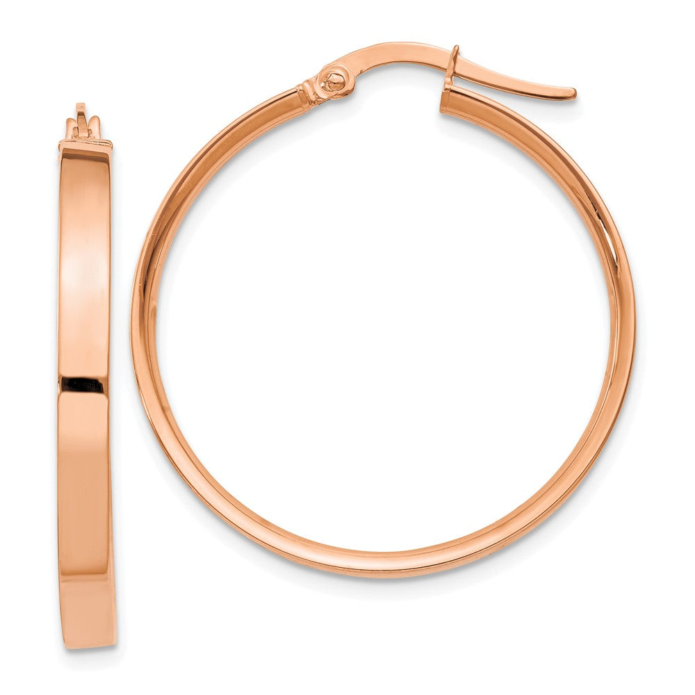 14K Rose Gold 3mm Large Hoop Earrings