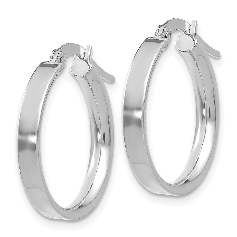 14K White Gold 3mm Small Hoop Earrings