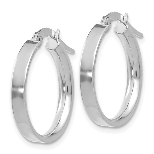 14K White Gold 3mm Small Hoop Earrings