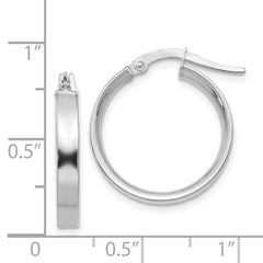 14K White Gold 3mm Small Hoop Earrings