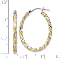 14K Two-Tone Gold Twisted Hoop Earrings