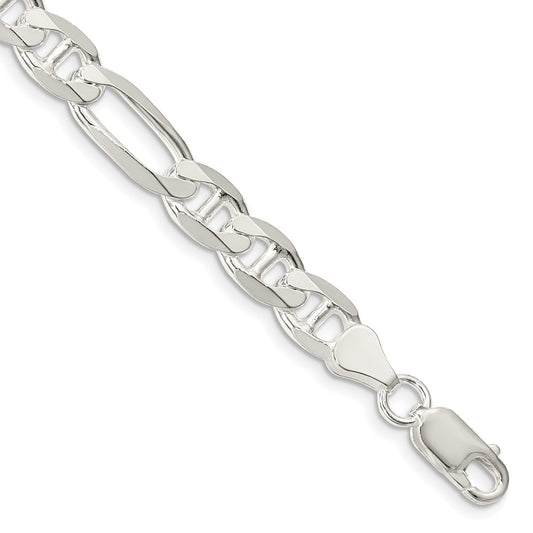 Sterling Silver 7.5mm Figaro Anchor Chain
