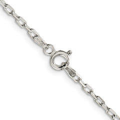 Cadena tipo cable de eslabones abiertos con corte de diamante elegante de 2,2 mm de plata de ley