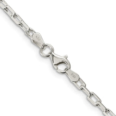 Cadena tipo cable de eslabones abiertos con corte de diamante elegante de 2,90 mm de plata de ley