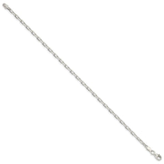 Cadena tipo cable de eslabones abiertos con corte de diamante elegante de 2,90 mm de plata de ley