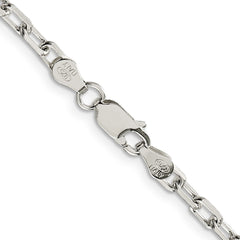 Sterling Silver 3.5mm Fancy Diamond-cut Open Link Cable Chain