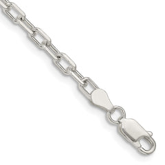 Sterling Silver 3.5mm Fancy Diamond-cut Open Link Cable Chain