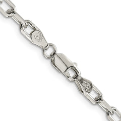 Cadena tipo cable de eslabones abiertos con corte de diamante elegante de 4,3 mm de plata de ley